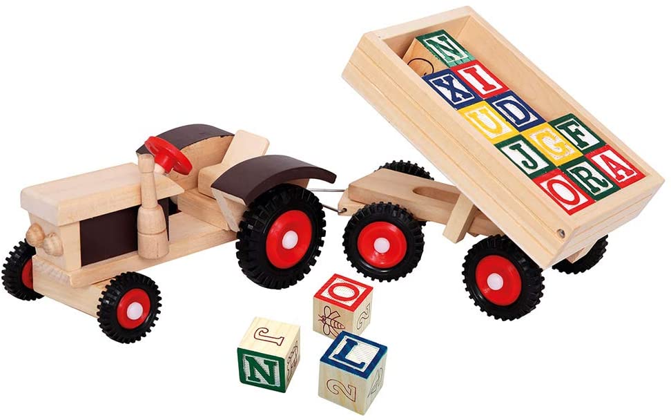 Bino & Mertens - Tracki Bobo - Traktor mit ABC- Anhänger Bino & Mertens - Tracki Bobo - Traktor mit ABC- Anhänger